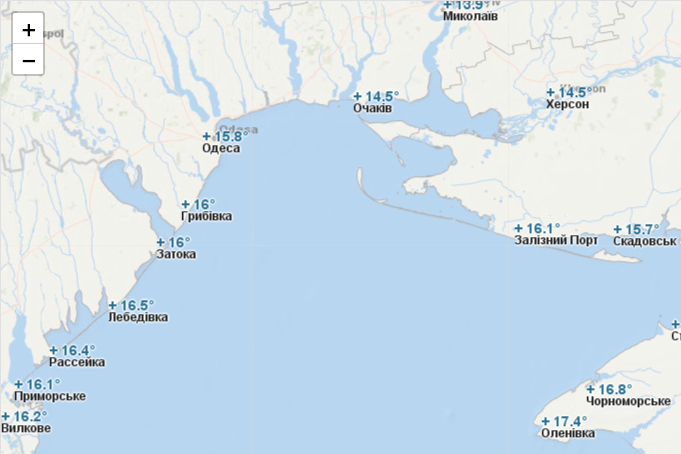температура воды Черное море в октябре 2020