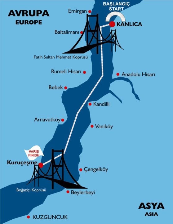 Босфор заплыв карта