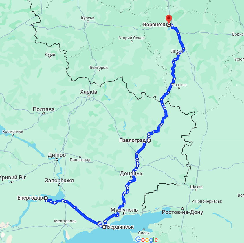 Частина маршруту Віктора