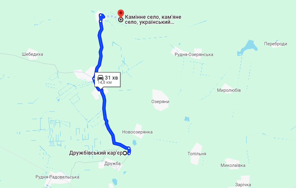 Камінне село на карті