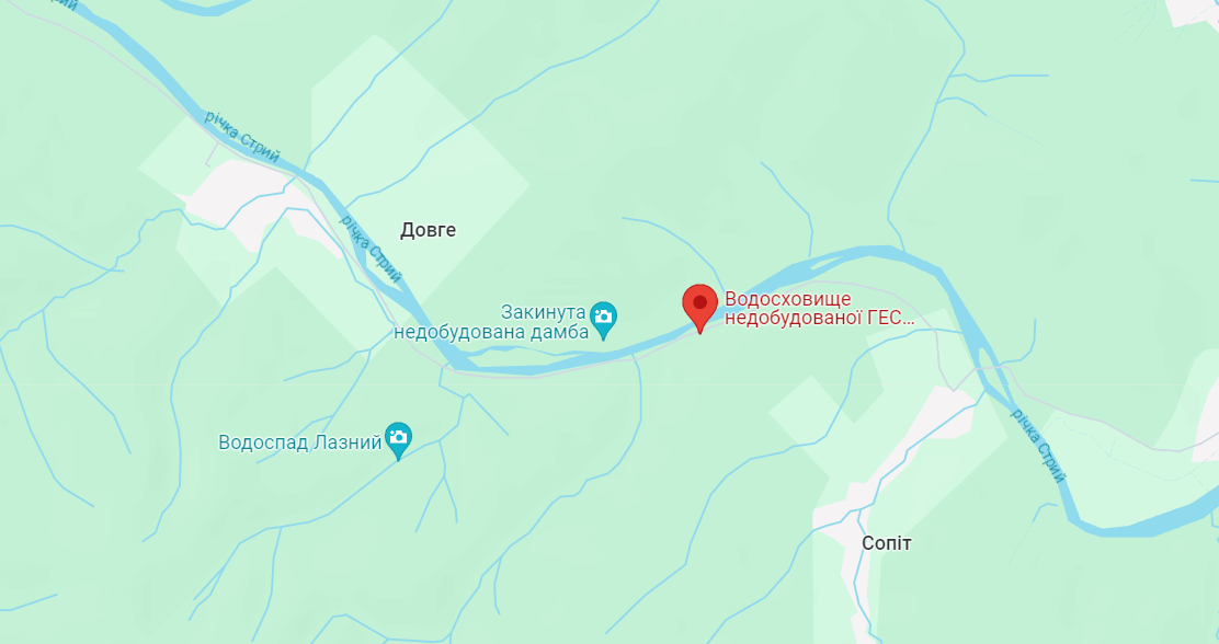 «Карпатське море» еа карті