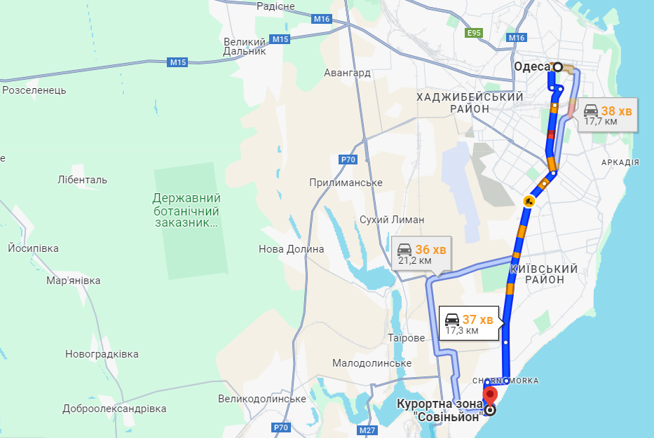 Совіньйон на карті