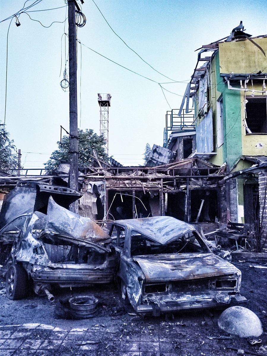 Наслідки ворожого обстрілу. Вільнянськ